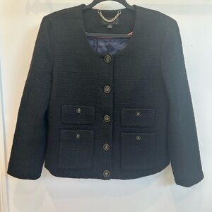 J Crew Lady Jacket Black maritime tweed size 8